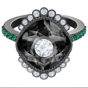 Swarovski Black Baroque Motif Ring